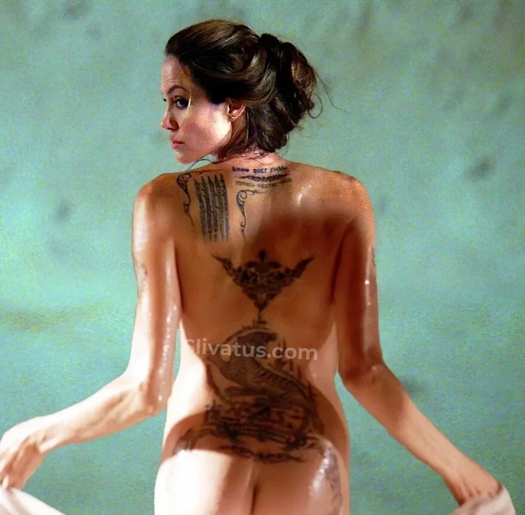 Приватный Анджелина Джоли знаменитость без одежды